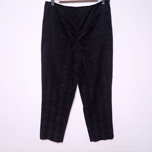 Talbots Embroidered Stitch Stretch Hi Rise Pants Slacks Black Plus 14 - Picture 2 of 12
